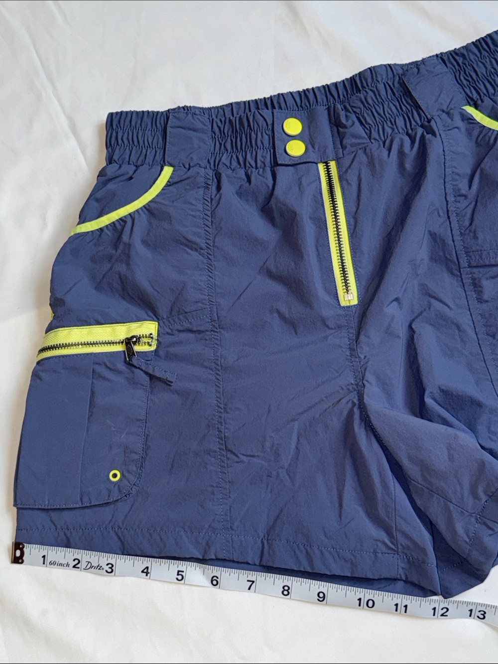 FP Movement by Free People Navy Shorts with Neon Yellow Trim - Picture 9 of 9
